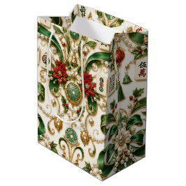 Sacola Para Presentes Média Natal Mahjong