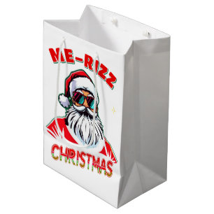 Sacola Para Presentes Média Natal Me-Rizz geração Alpha meme humor Natal 