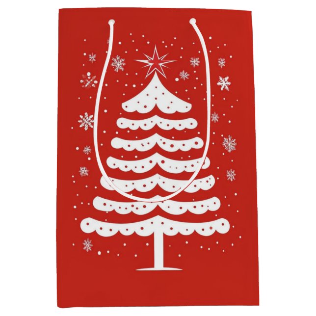 Sacola Para Presentes Média Natal moderno (Frente)