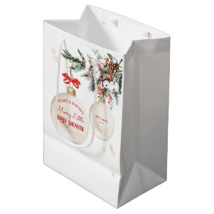 Sacola Para Presentes Média Natal Moderno feliz Chá de fraldas