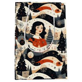 Sacola Para Presentes Média Natal Noir
