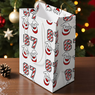 Sacola Para Presentes Média Natal Papai Noel Meme Seis Sete 67 6 7