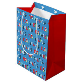 Sacola Para Presentes Média Natal para crianças brancas e bonitas