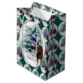 Sacola Para Presentes Média Natal para o Retriever Coated Curly