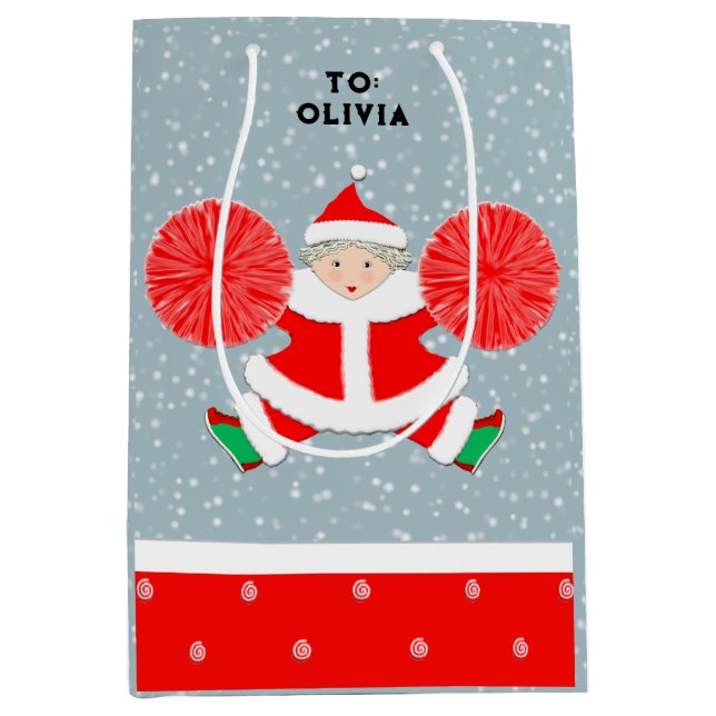 Sacola Para Presentes Média Natal personalizado de animação (Frente)