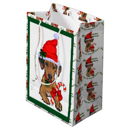 Sacola Para Presentes Média Natal Ridgeback da Rodésia