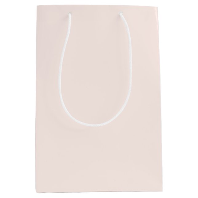 Sacola Para Presentes Média Natal Rosa Cor Sólida (Frente)