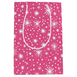 Sacola Para Presentes Média Natal Rosa Simples