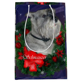Sacola Para Presentes Média Natal Standard Schnauzer