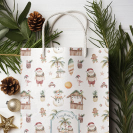 Sacola Para Presentes Média Natal Tropical Personalizado Divertido