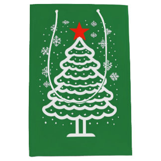 Sacola Para Presentes Média Natal Verde e Vermelho