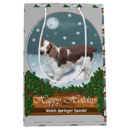 Sacola Para Presentes Média Natal Welsh Springer Spaniel