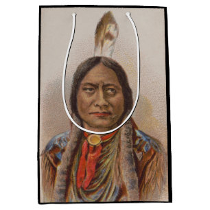 Sacola Para Presentes Média Nativo americano: Touro Sentado Lakota, anúncio de