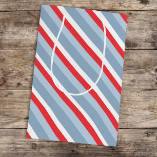 Sacola Para Presentes Média Nenê Garoto Whimsical Denim Cute Blue Stripes