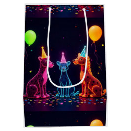 Sacola Para Presentes Média Neon Animal Themed Wrap