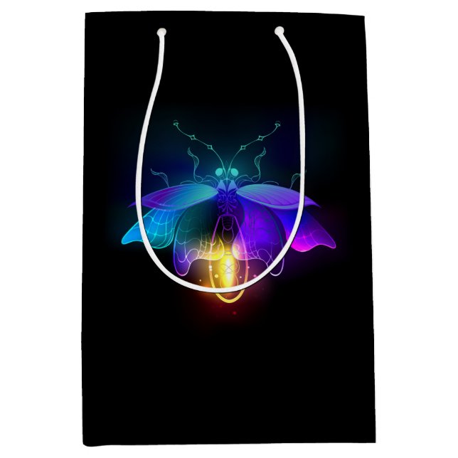 Sacola Para Presentes Média Neon Firefly a preto (Frente)