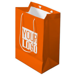 Sacola Para Presentes Média neon orange - adicione o seu logótipo a negrito