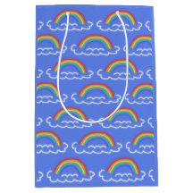 Neon Rainbows Gift Bag (Denim Blue)