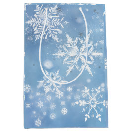 Sacola Para Presentes Média Neve de Natal Maravilhosa