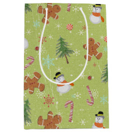 Sacola Para Presentes Média Neves e Canas Doces