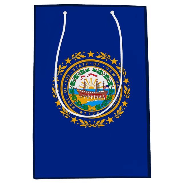 Sacola Para Presentes Média New Hampshire State Flag Design (Frente)
