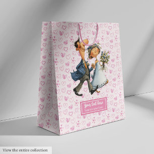 Sacola Para Presentes Média Newlyweds De Bift Bag Quirky De Casamento Personal
