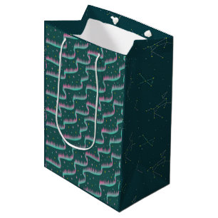 Sacola Para Presentes Média Night Sky Teal Green