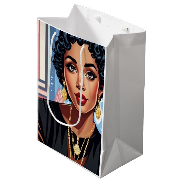 Sacola Para Presentes Média Nina, bolsa de presente média (Frente inclinada)