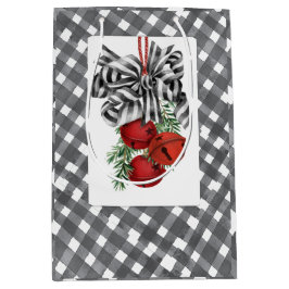Sacola Para Presentes Média Noël Simples Preto e Branco