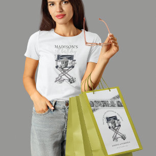 Sacola Para Presentes Média Noite de Filme de Aniversário - Branco Preto