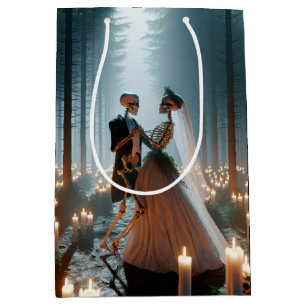 Sacola Para Presentes Média Noiva das Halloween e dança de noiva