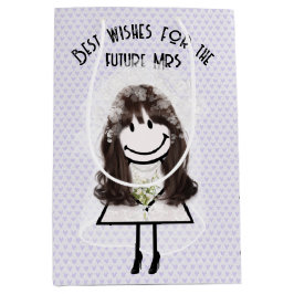 Sacola Para Presentes Média Noiva em forma de palito com buquê