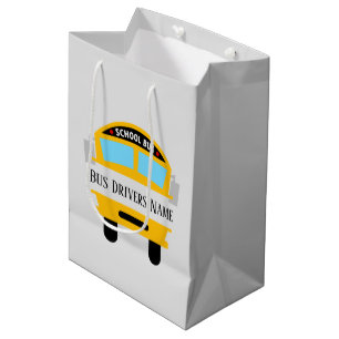 Sacola Para Presentes Média Nome de adição do driver de barramento da escola