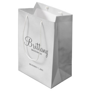 Sacola Para Presentes Média Nome de Bridesmaids Personalizados Modernos