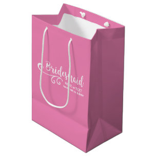 Sacola Para Presentes Média Nome do Favor de Casamento Bridesmaid ou Script Mo