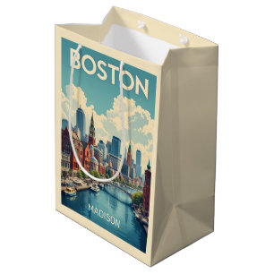 Sacola Para Presentes Média Nome Personalizado Boston Massachusetts