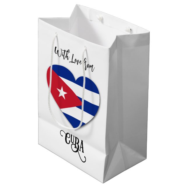 Sacola Para Presentes Média Nome personalizado Cuba Love (Frente inclinada)