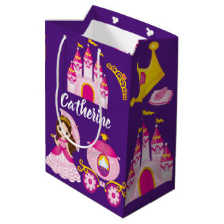 Sacola Para Presentes Média Nome Personalizado Festa de aniversário do Castelo