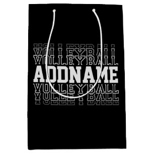 Sacola Para Presentes Média Nome Personalizado Vôlei Logotipo Equipe Jogador D