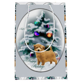Sacola Para Presentes Média Norfolk Terrier Natal