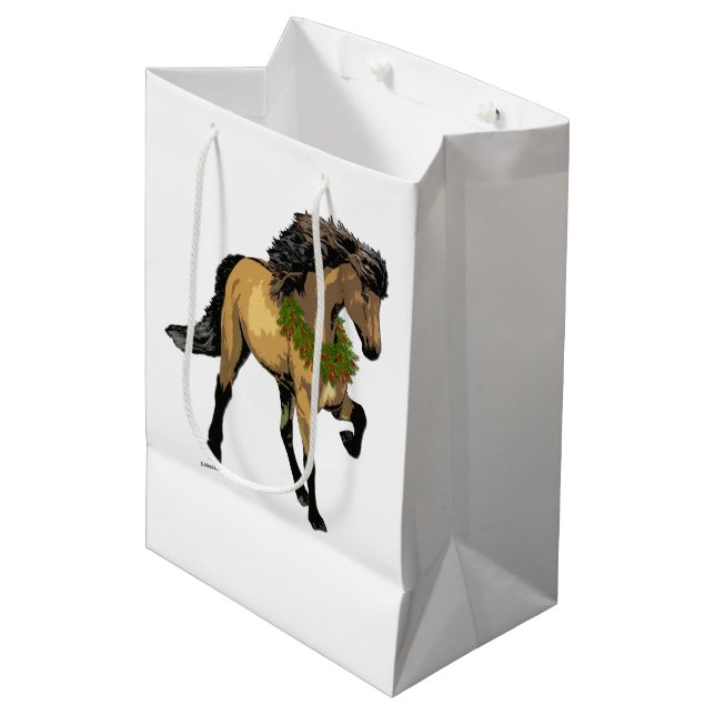 Sacola Para Presentes Média Nouvelle Natal Islandês (Frente inclinada)