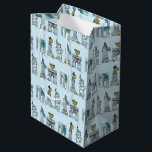 Sacola Para Presentes Média Nova Iorque NYC Hanukkah - Arquitetura de marcos<br><div class="desc">Design apresenta uma ilustração original de caneta e tinta de vários marcos Nova Iorque, incluindo a Estátua da Liberdade, o Washington Square Arch e a Ponte do Brooklyn, "vestida" para a temporada de festas. Ideal para celebrar Hanukkah e as férias judaicas. Este design NYC também está disponível em outros produtos....</div>