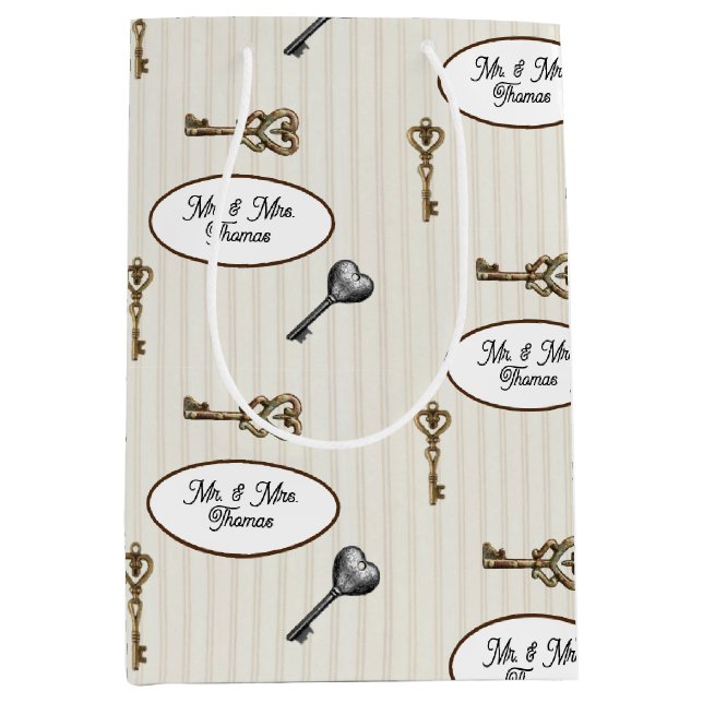 Sacola Para Presentes Média Novo lar personalizado (Frente)