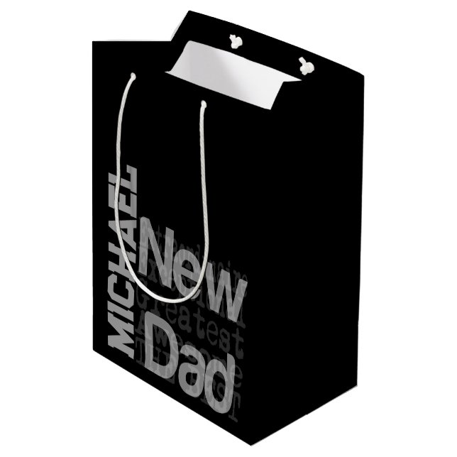 Sacola Para Presentes Média Novo papai Extraordinário PERSONALIZADO (Verso inclinado)