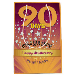 Sacola Para Presentes Média Numeral de Negrito de Aniversário de Recuperação d