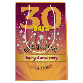 Sacola Para Presentes Média Numeral de Negrito do Aniversário de Recuperação d