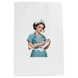 Sacola Para Presentes Média Nurse Holding Newborn – Gentle Care Medical Design