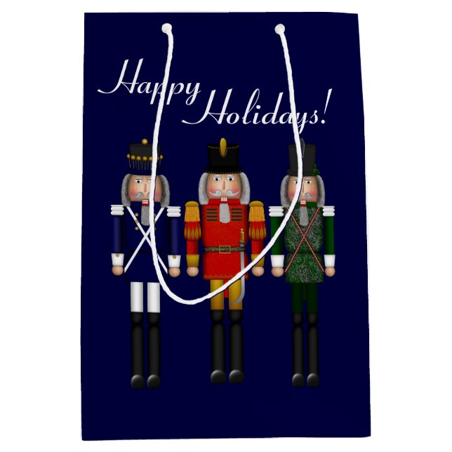 Sacola Para Presentes Média Nutcracker Trio, Blue-GIFT BAG M (Frente)