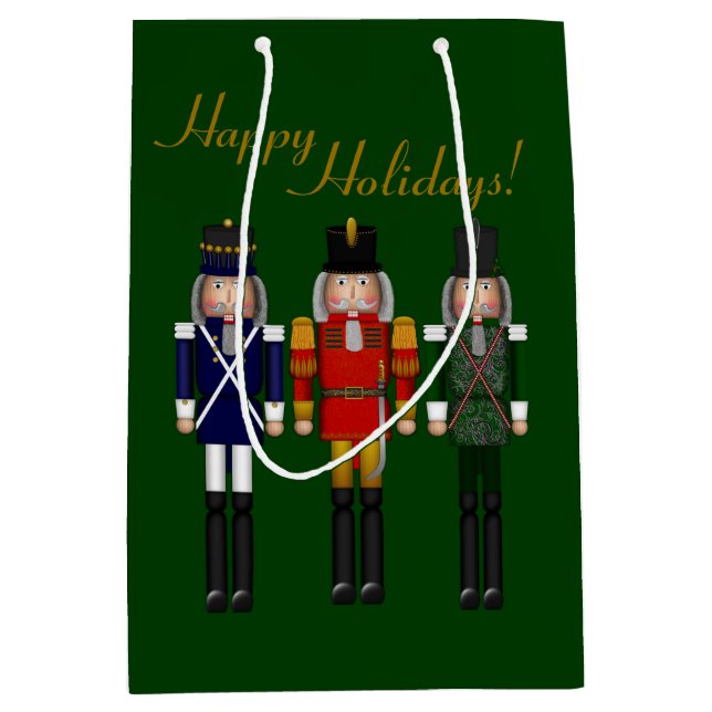 Sacola Para Presentes Média Nutcracker Trio-Green-GIFT BAG M (Frente)