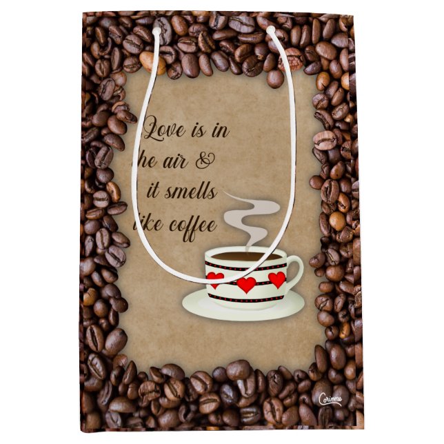 Sacola Para Presentes Média O amor está no ar - Saco do Presente Médio (Frente)